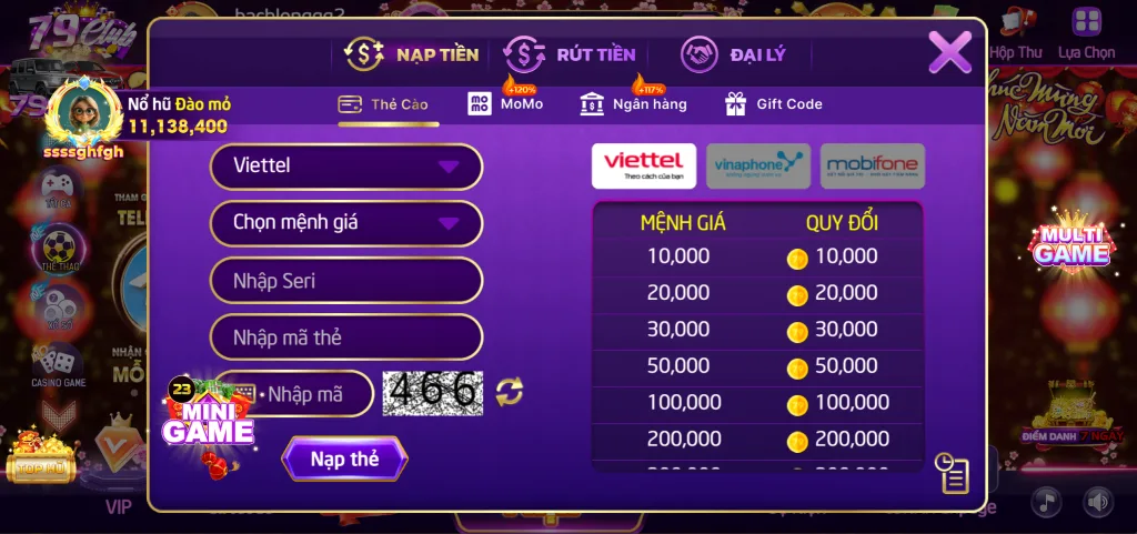 nạp thẻ cào betvip